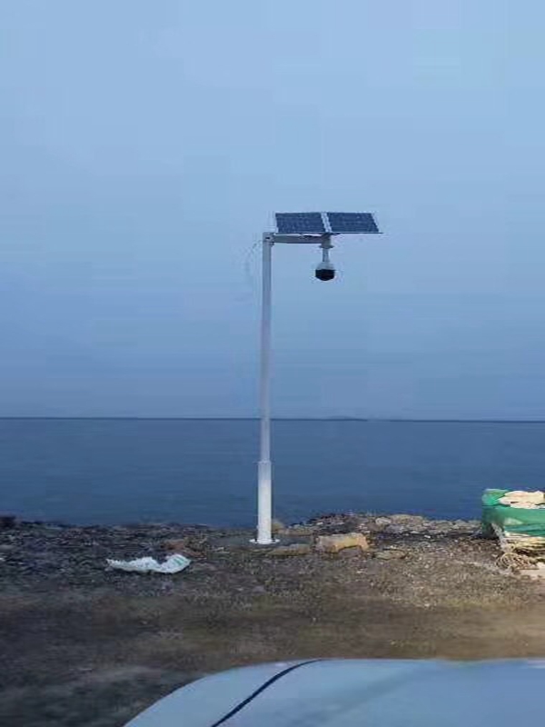 吉林沿海岸線養殖場用OKEYSET太陽能無線監控一體機