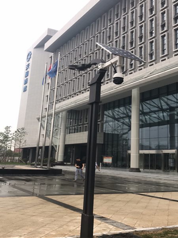 陜西天和防務辦公樓用OKEYSET太陽能無線監控一體機