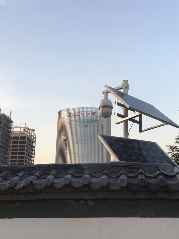 西安航天工業園區治安聯防用OKEYSET太陽能監控一體機