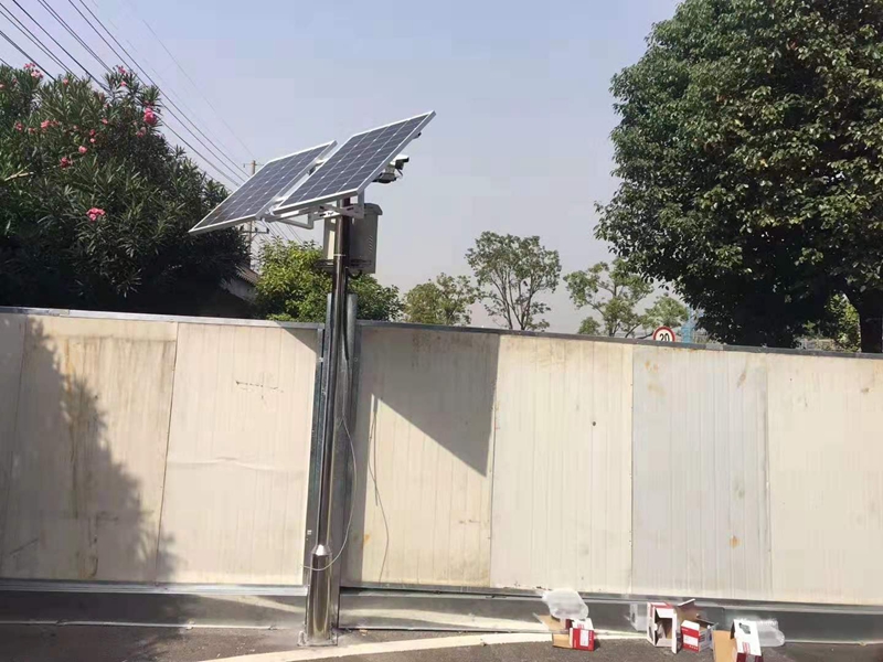 武漢一建項目部用okeyset太陽能監控攝像頭