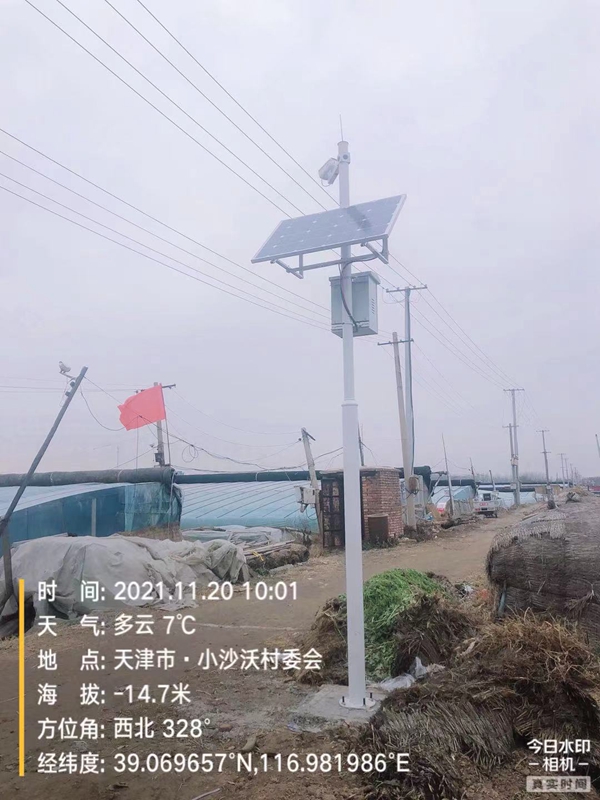 天津市京東農場用集創科技太陽能無線監控系統